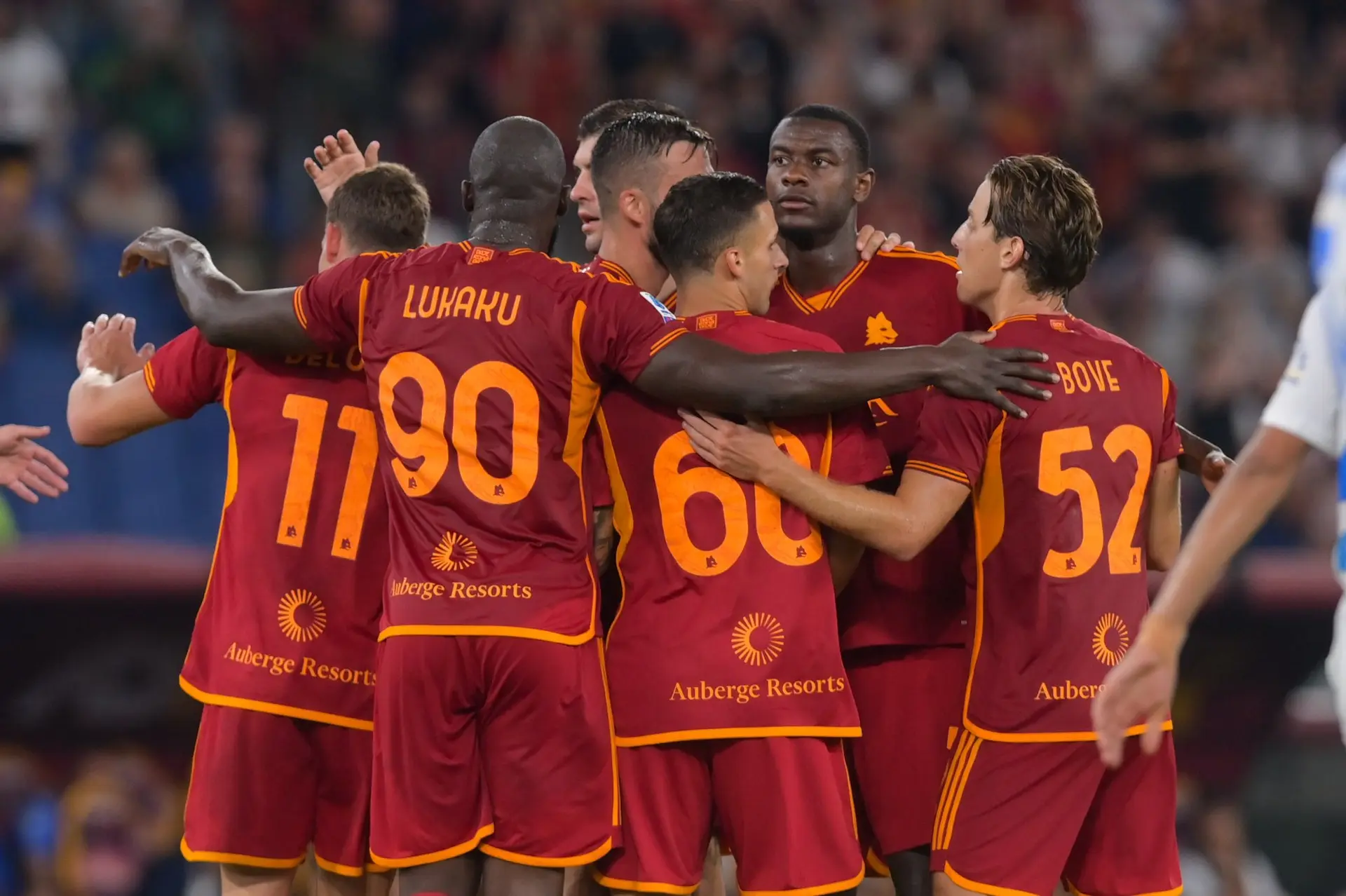 roma empoli esultanza squadra