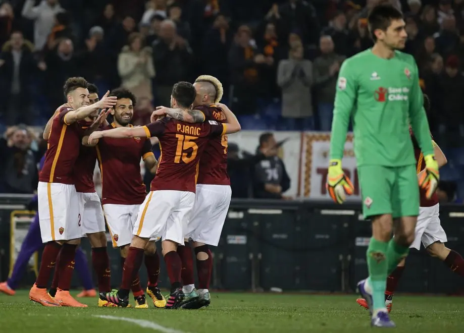 roma esulta vs fiorentina