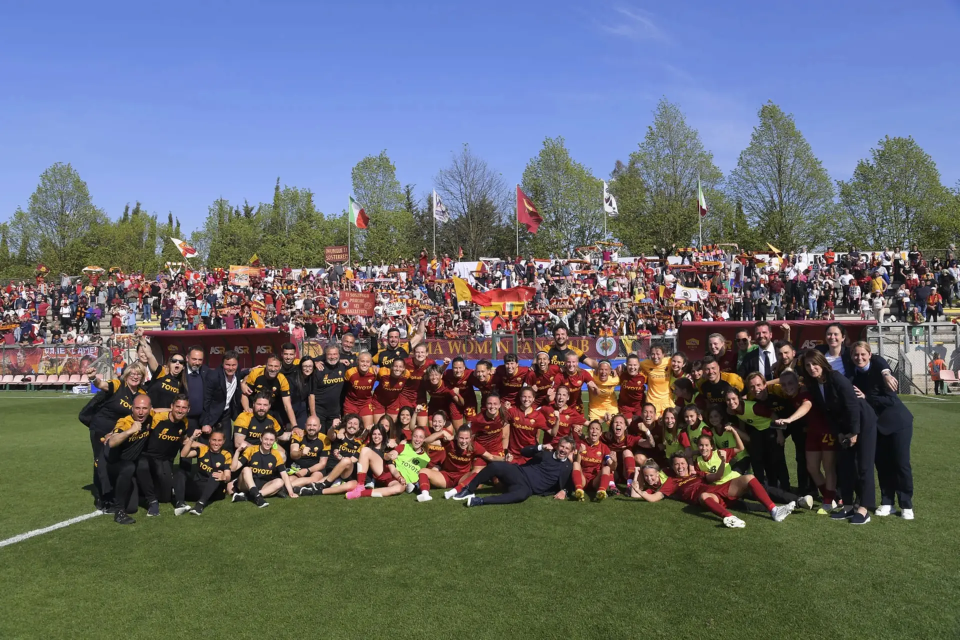 roma femminile tre fontante esultanza