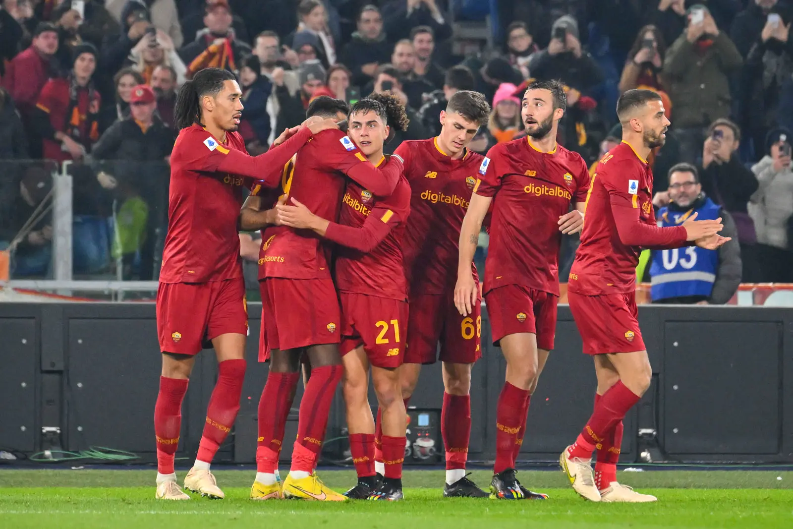 roma fiorentina esultanza squadra 1
