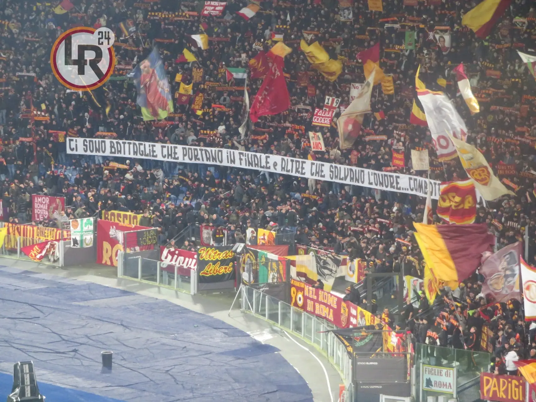 roma lecce striscione curva sud