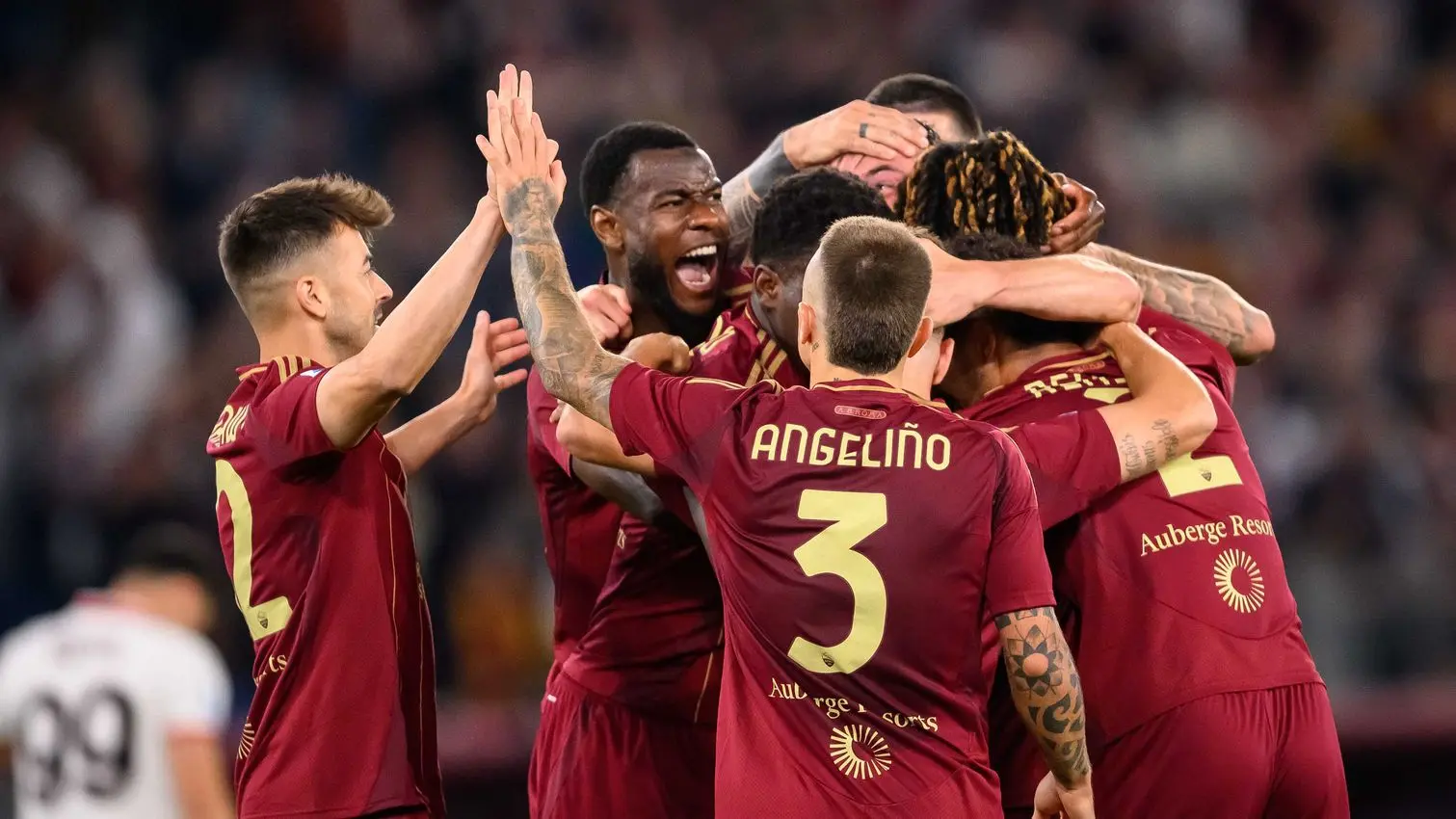 roma milan esultanza squadra
