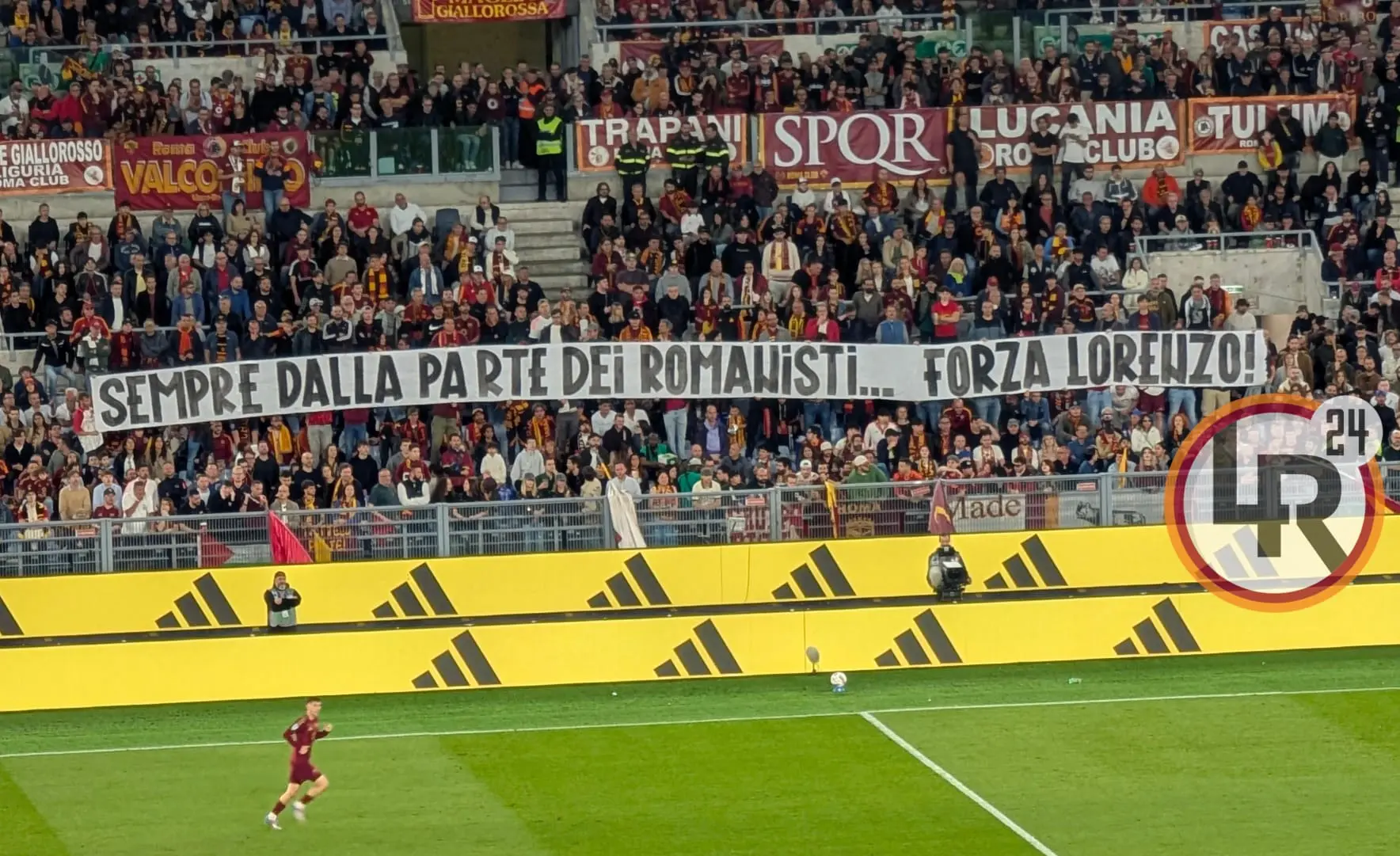 roma milan striscione pellegrini