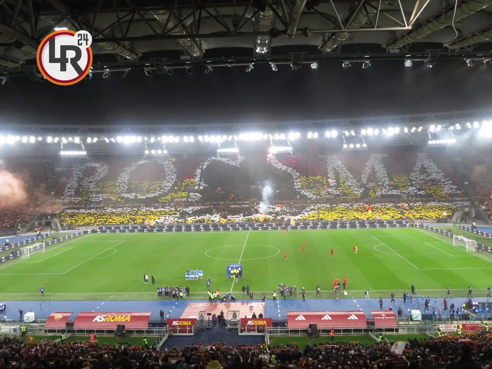 roma napoli coreografia tribuna tevere