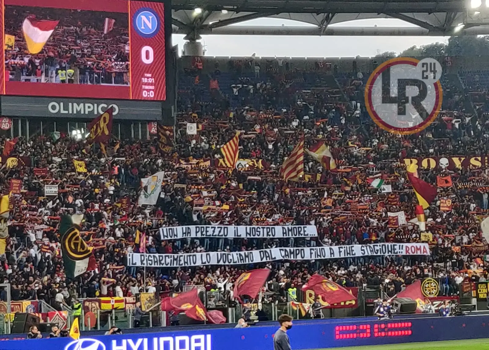 roma napoli striscione