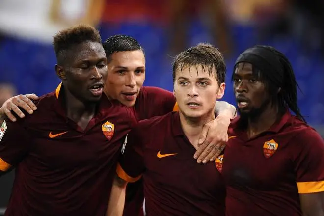 roma sassuolo esultanza
