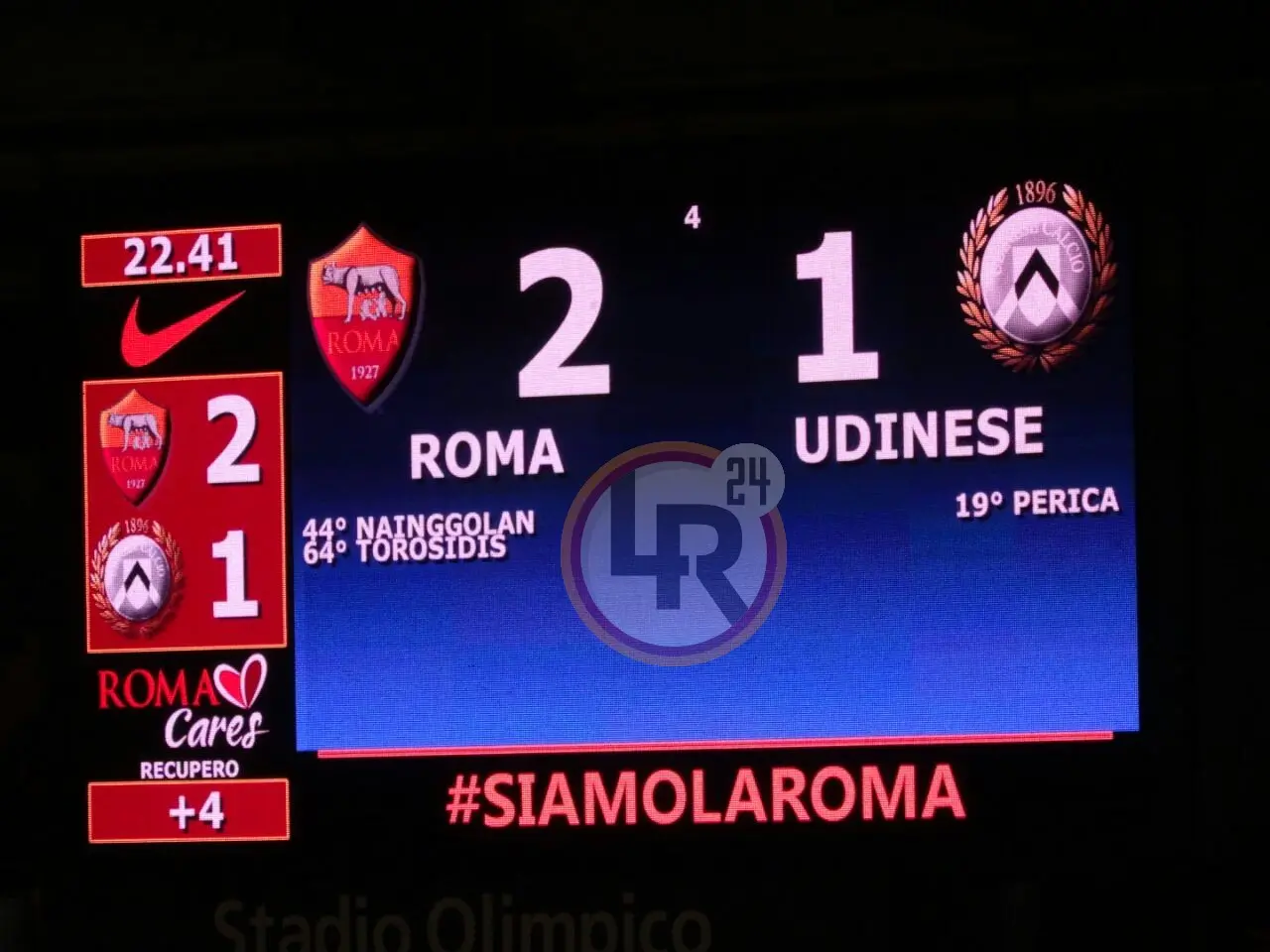 roma udinese tabellone lr24
