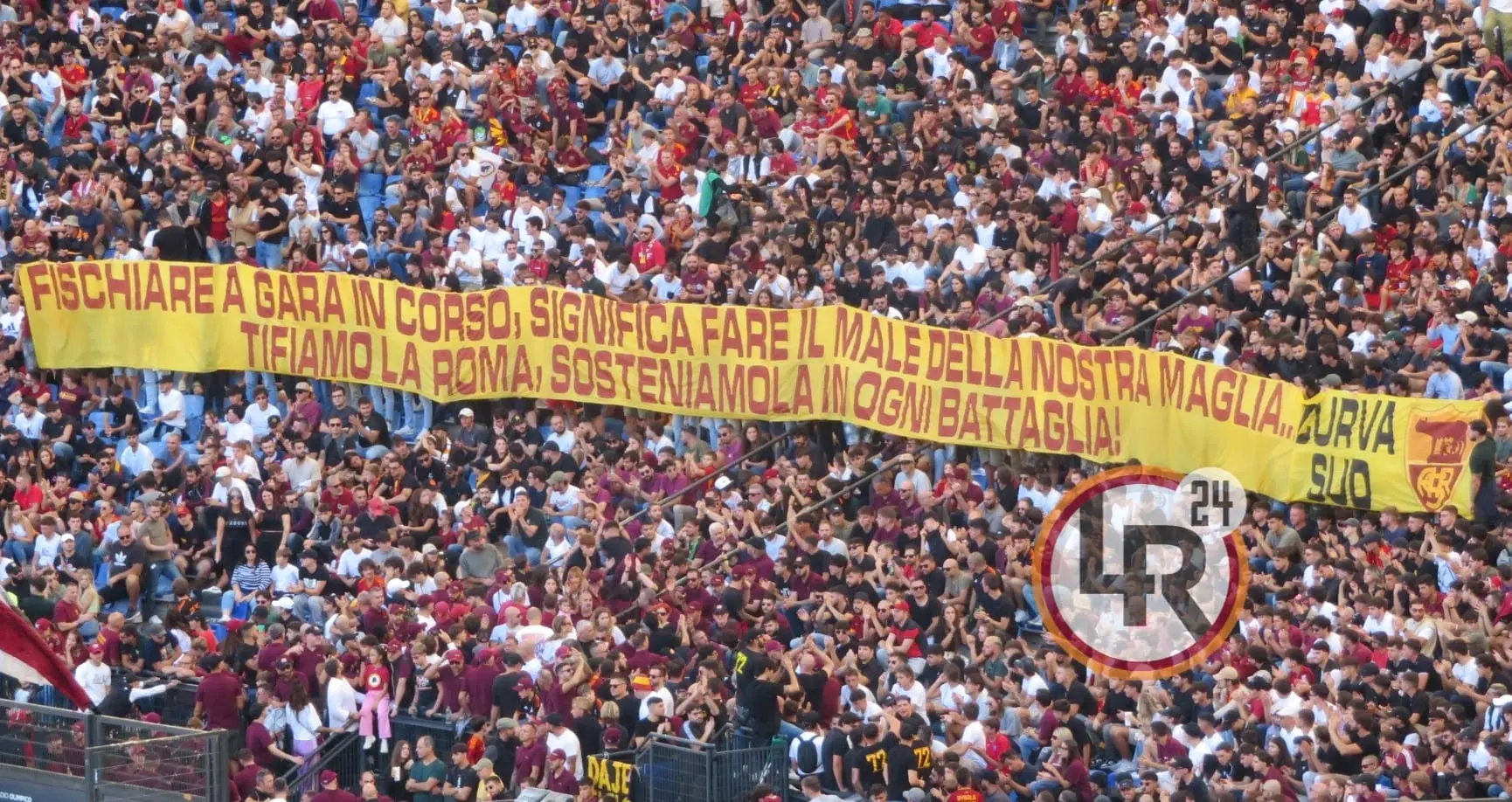 roma venezia striscione curva sud