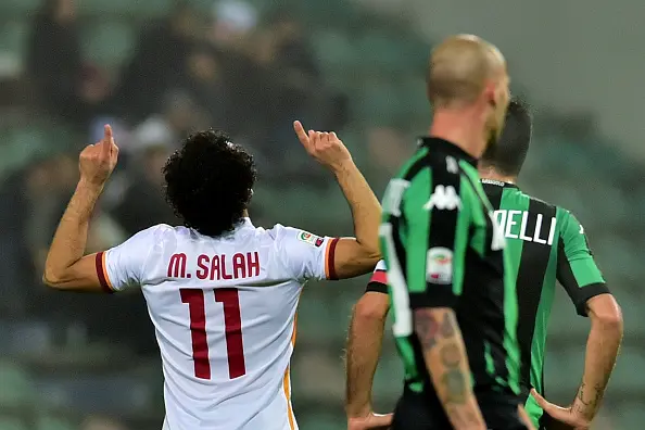 salah esulta spalle sassuolo roma