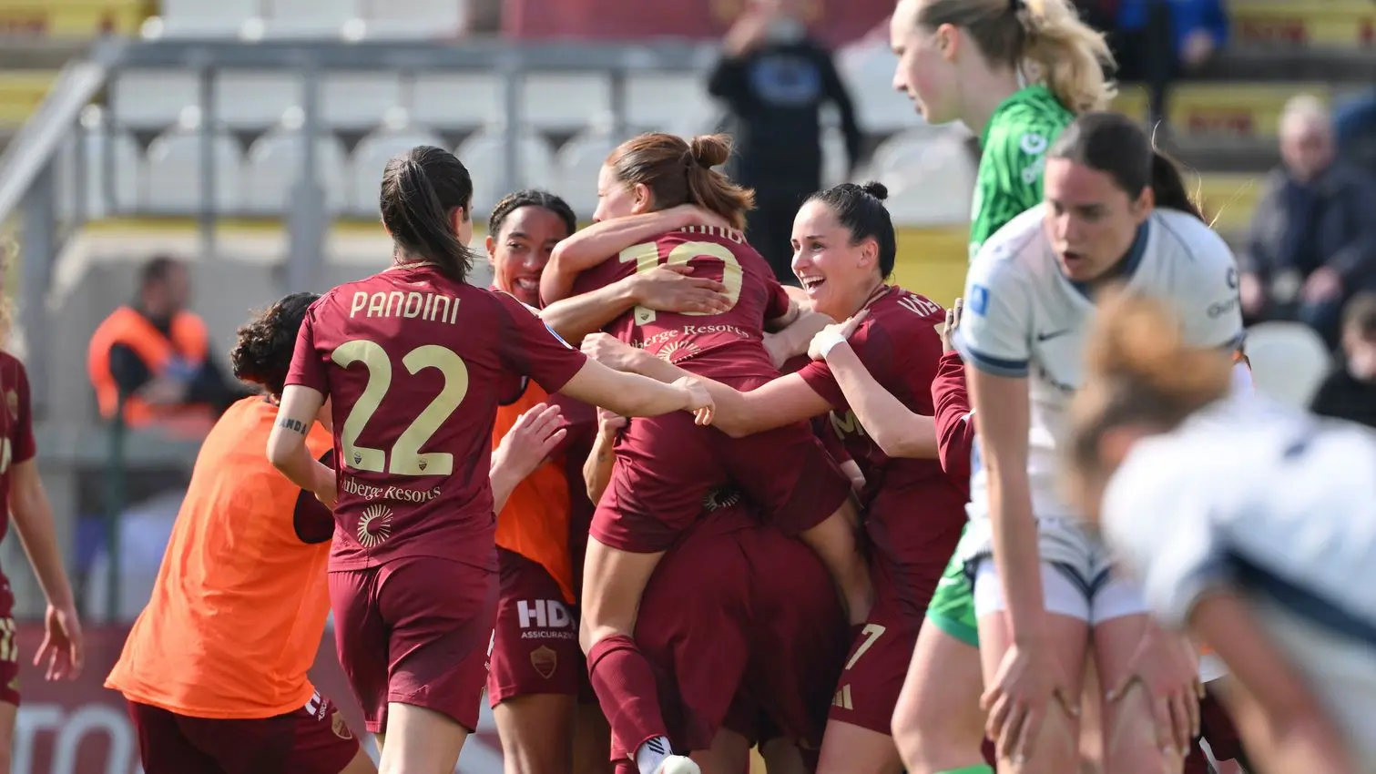 serie a femminile poule scudetto roma inter squadra esultanza