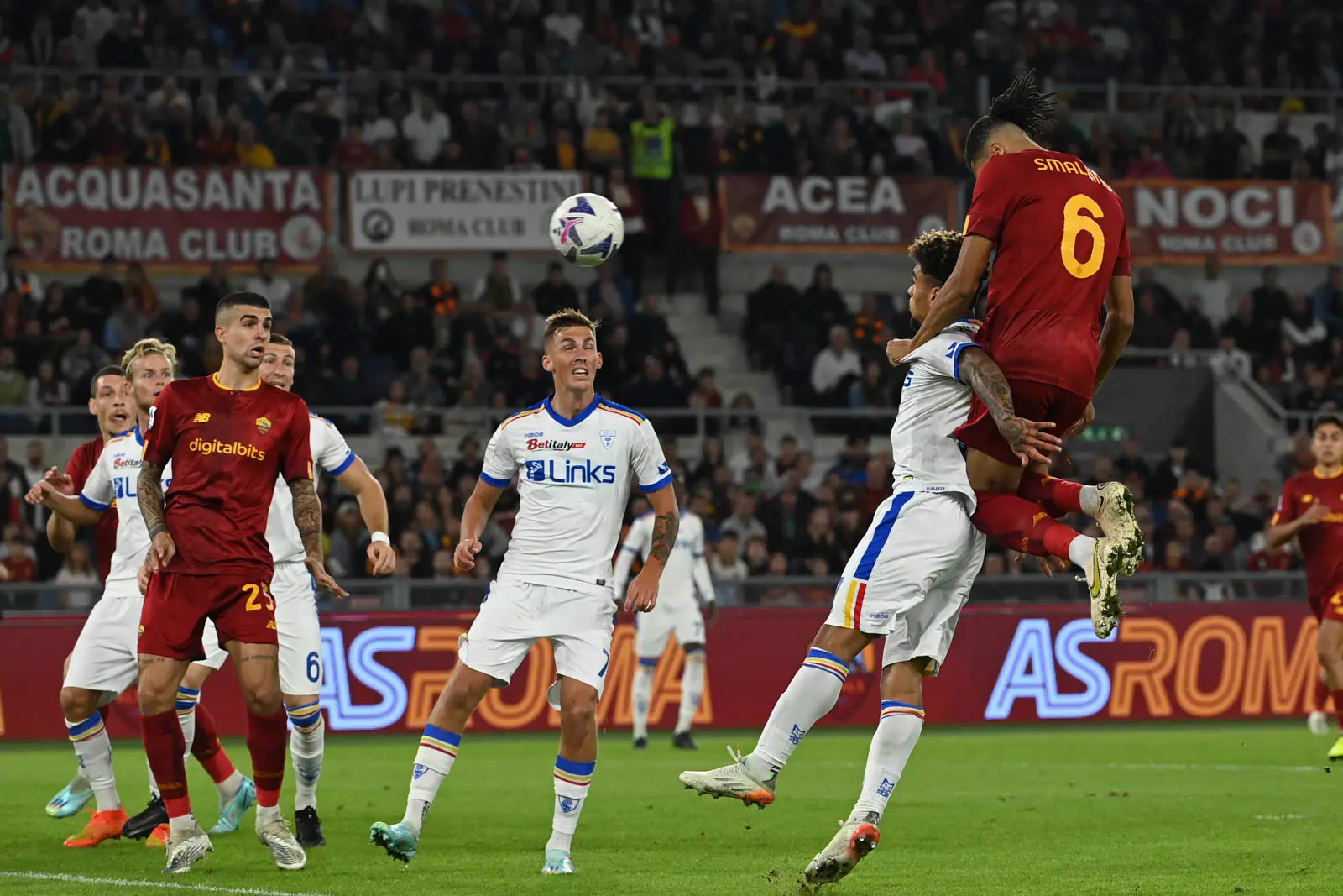 smalling roma lecce gol