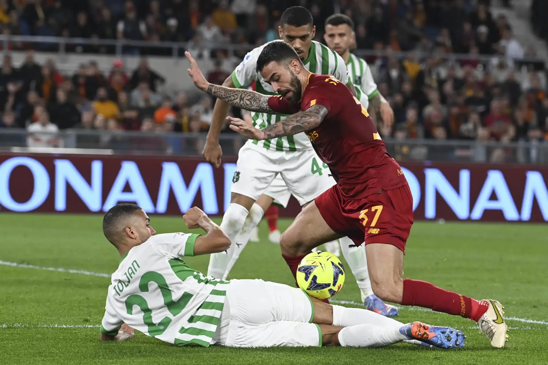 spinazzola e toljan roma sassuolo