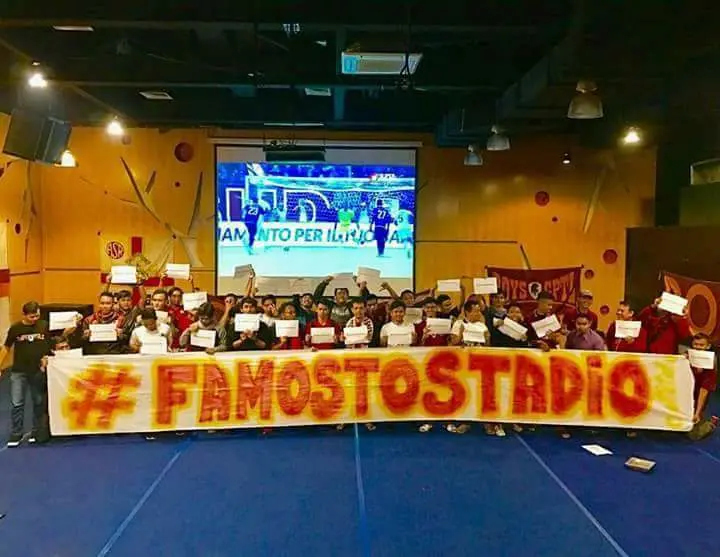 striscione famo sto stadio roma club indonesia