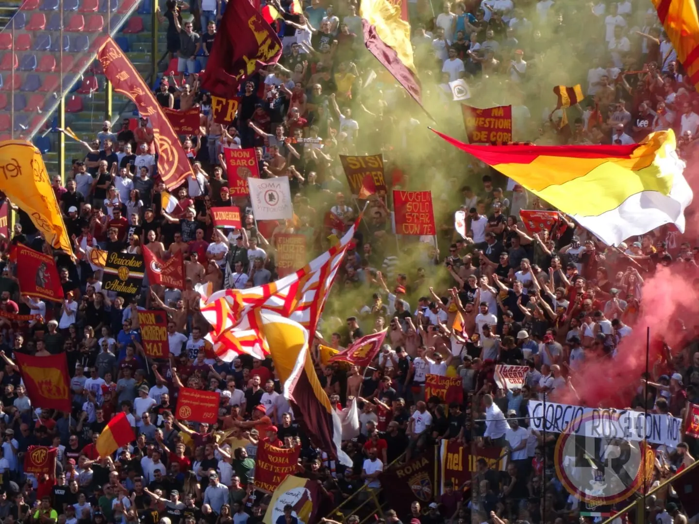 striscione giorgio rossi bologna roma 23092018