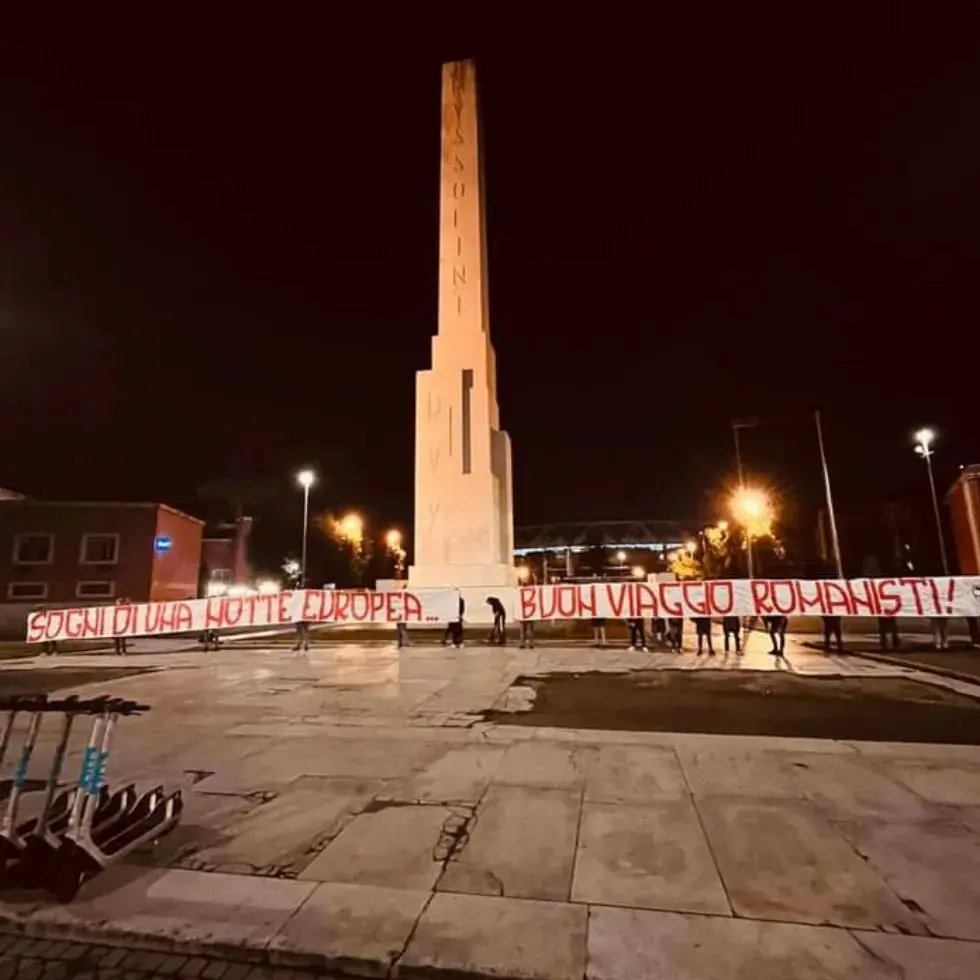 striscione olimpico pre finale