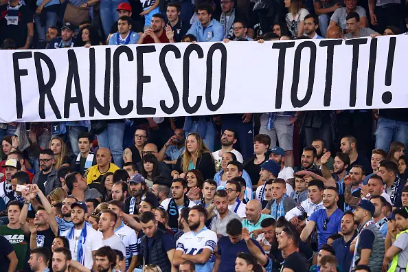 striscione totti irriducibili particolare