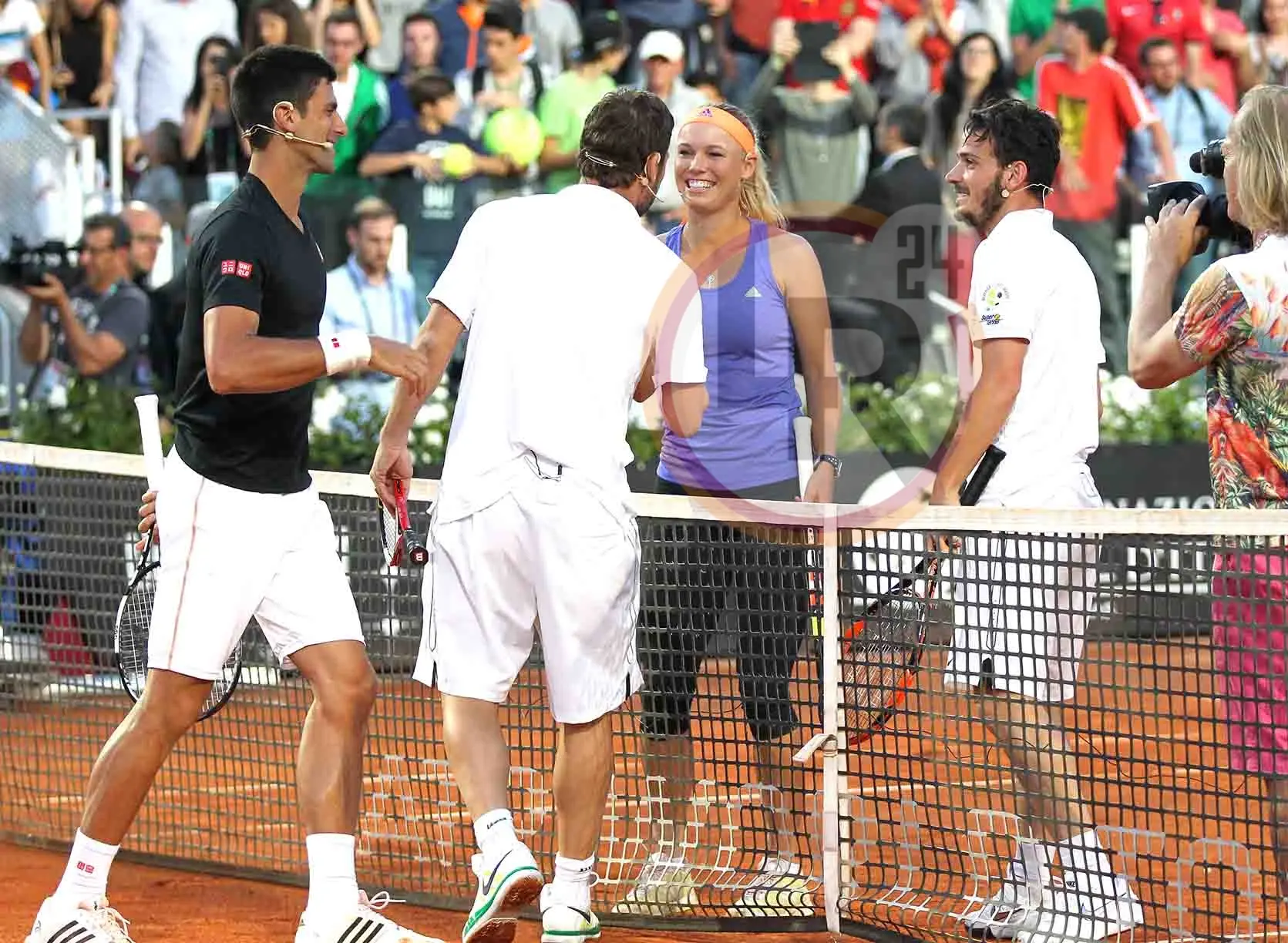 tennis with stars djokovic totti wozniacki florenzi foto gino