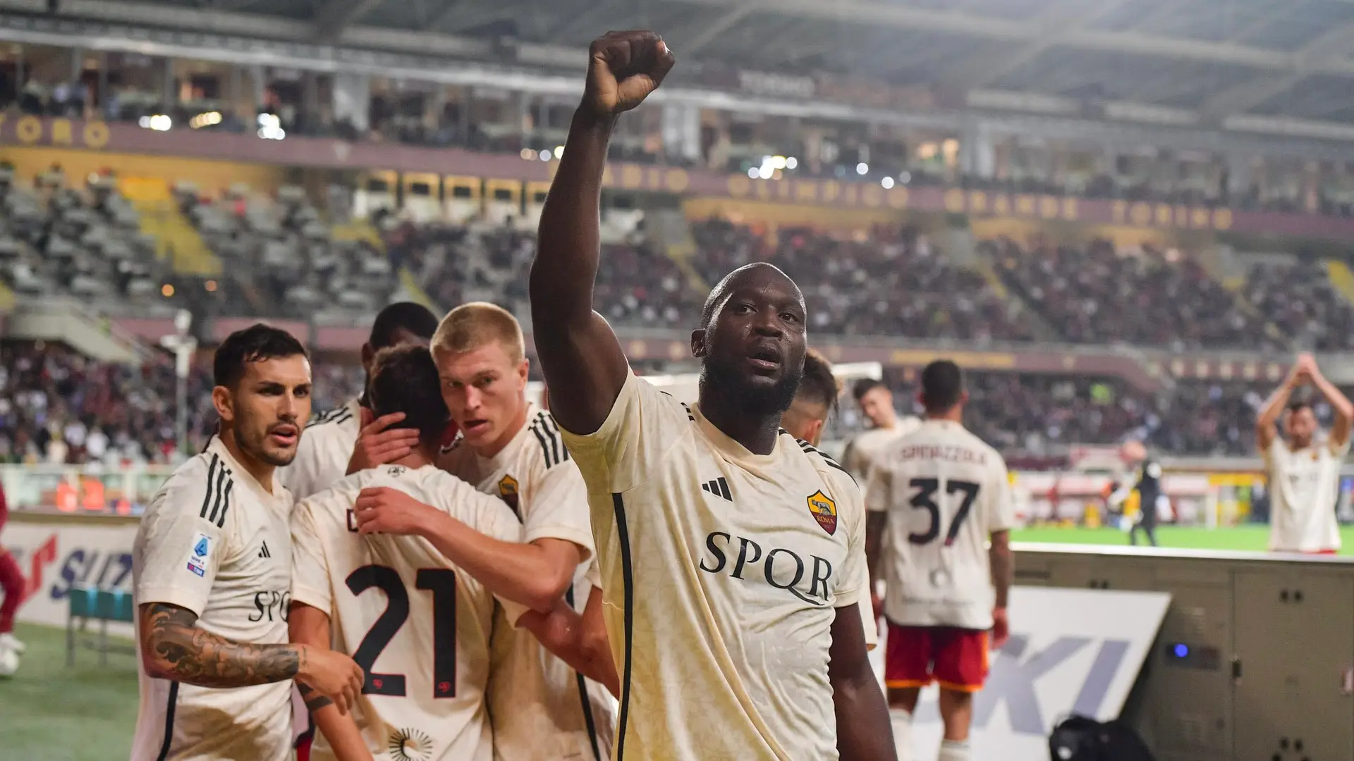 torino roma lukaku esultanza squadra 1