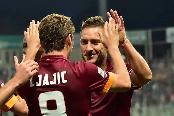 totti d il 5 cinque a ljajic parma roma 250914