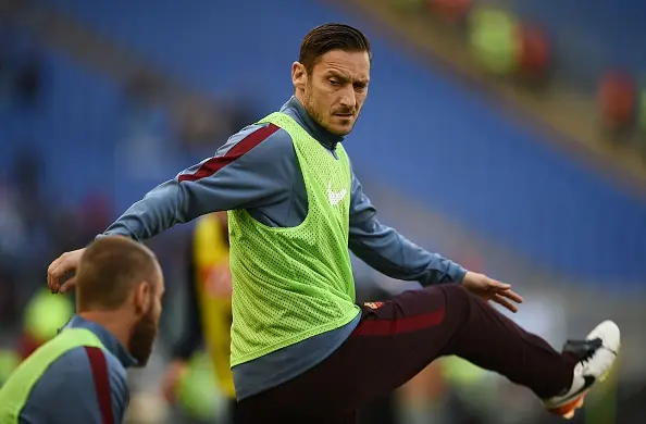 totti de rossi riscaldamento