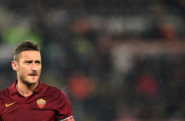 totti pioggia triste smorfia roma empoli 31012015