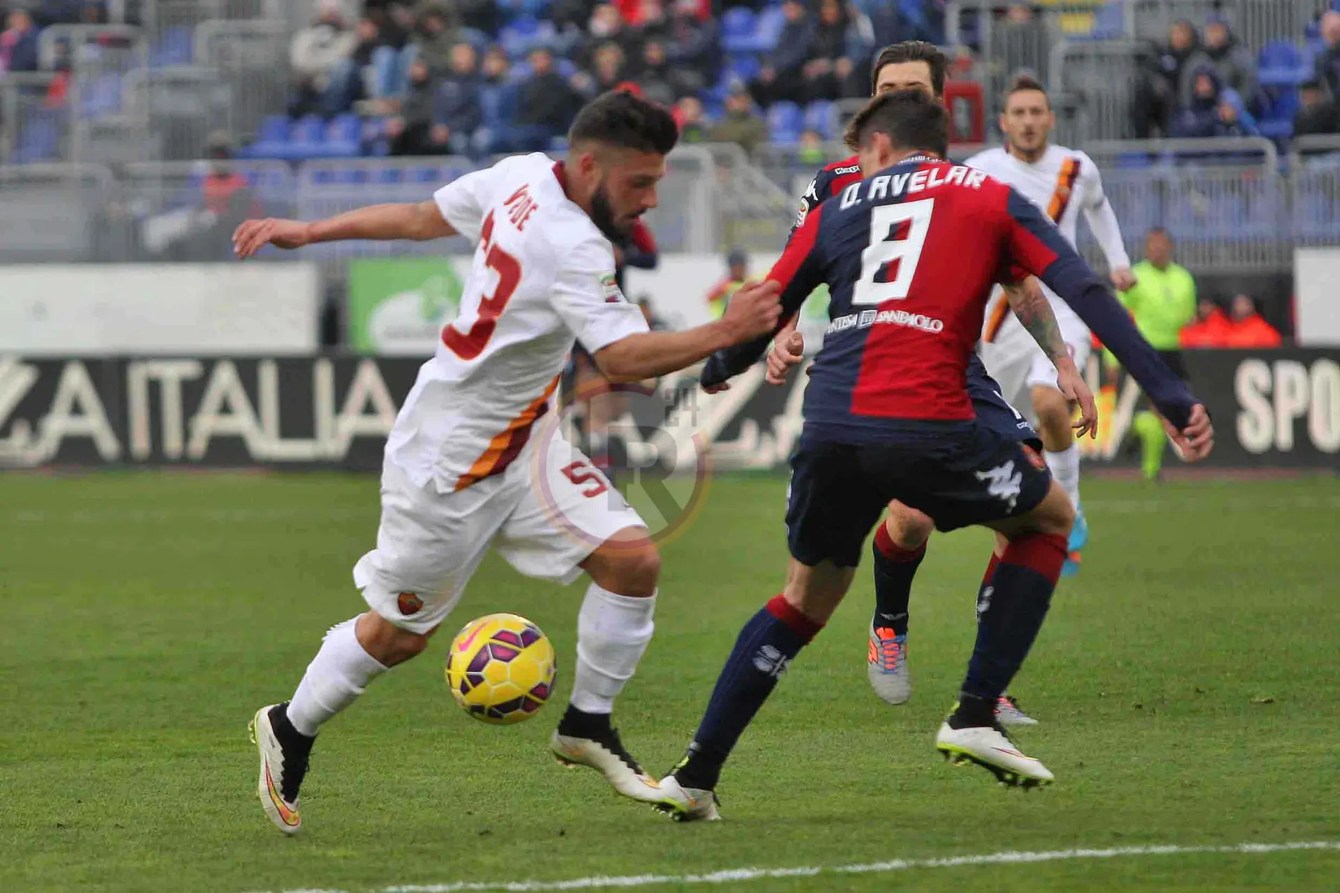 verde avelar azione cagliari roma 080215 mancini