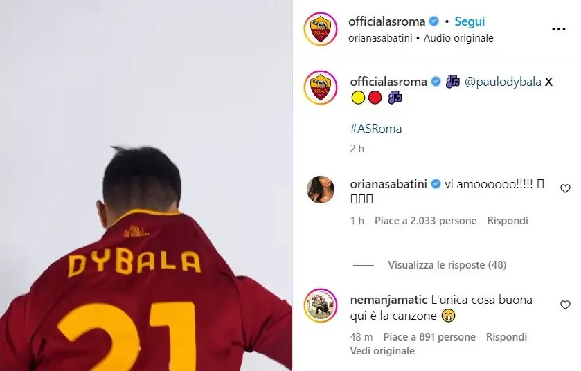 video dybala commento matic