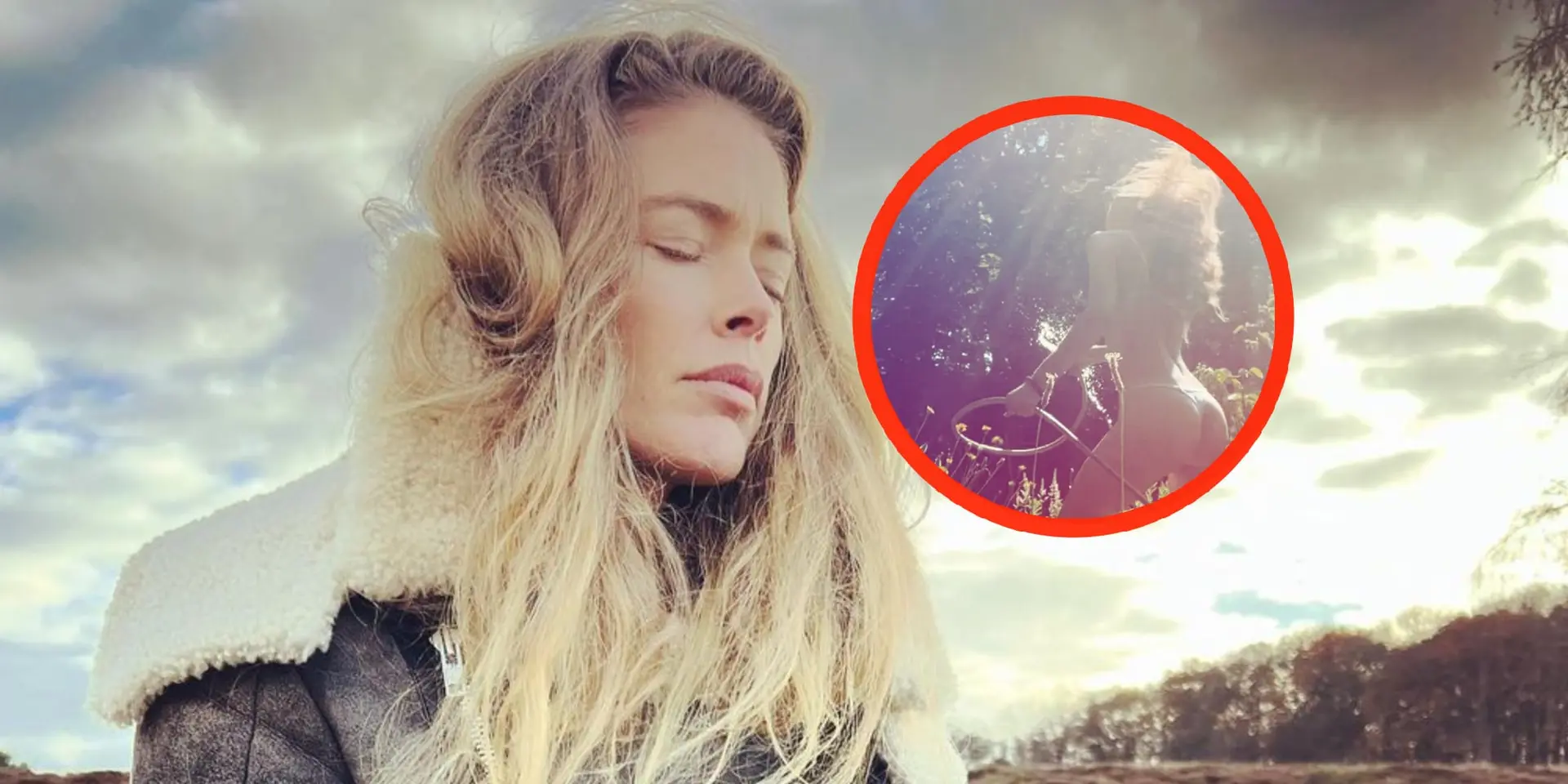 video half ontklede doutzen kroes speelt met de tuinslang
