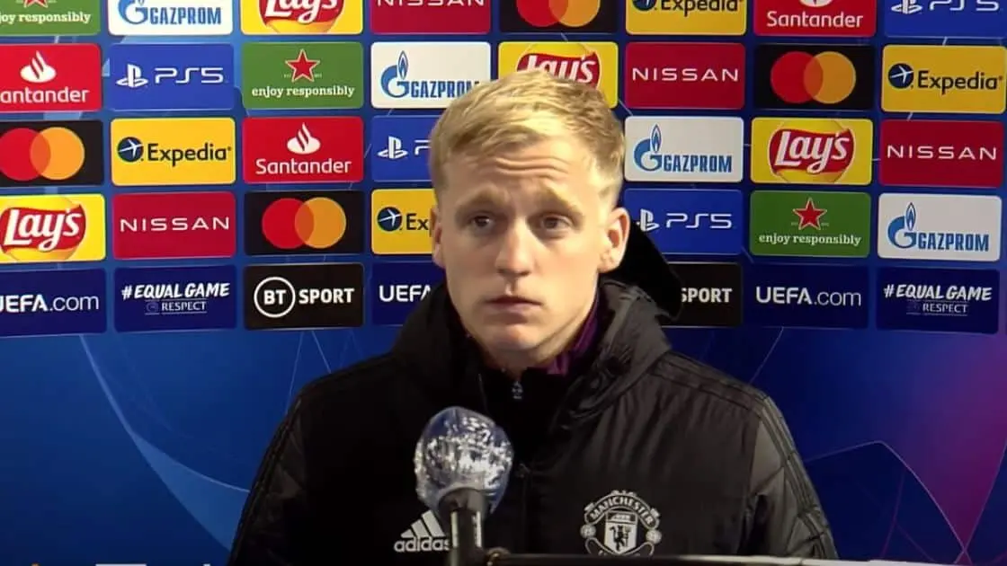 donny van de beek manchester united basakshehir champions league goal interview