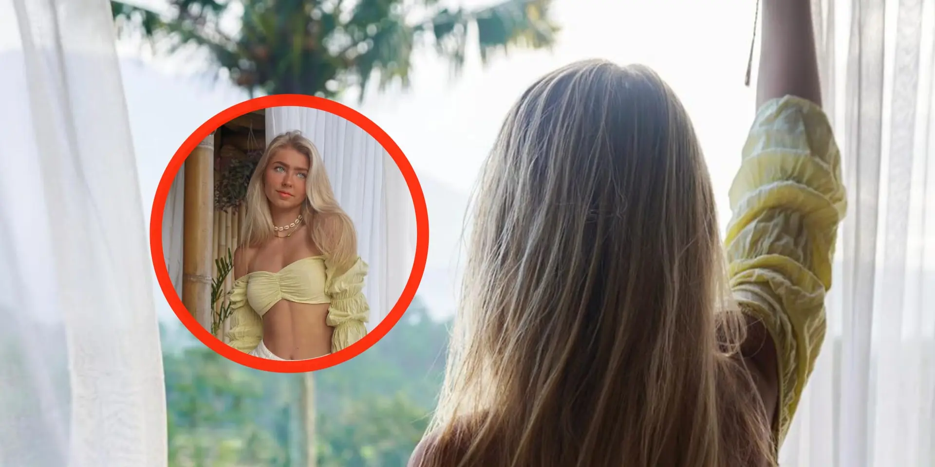 foto danique hosmar laat topje van haar schouders glijden