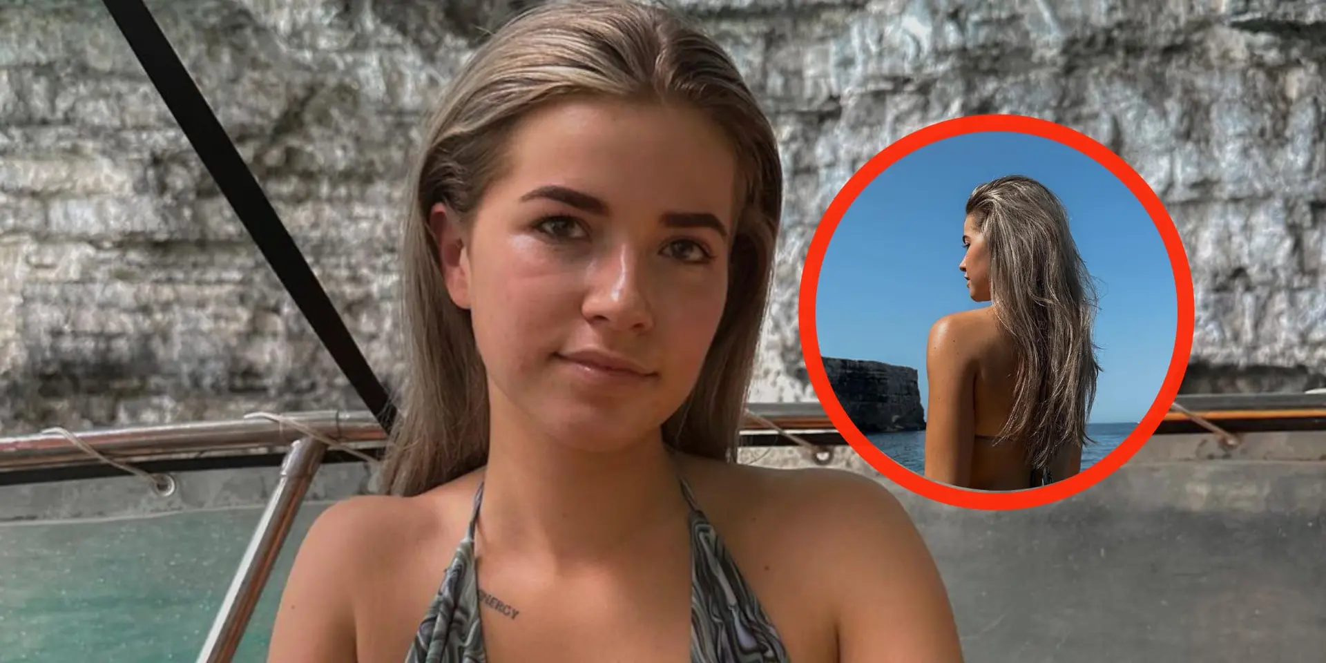 foto jade anna vangt veel zonnestralen in minuscuul zwemsetje