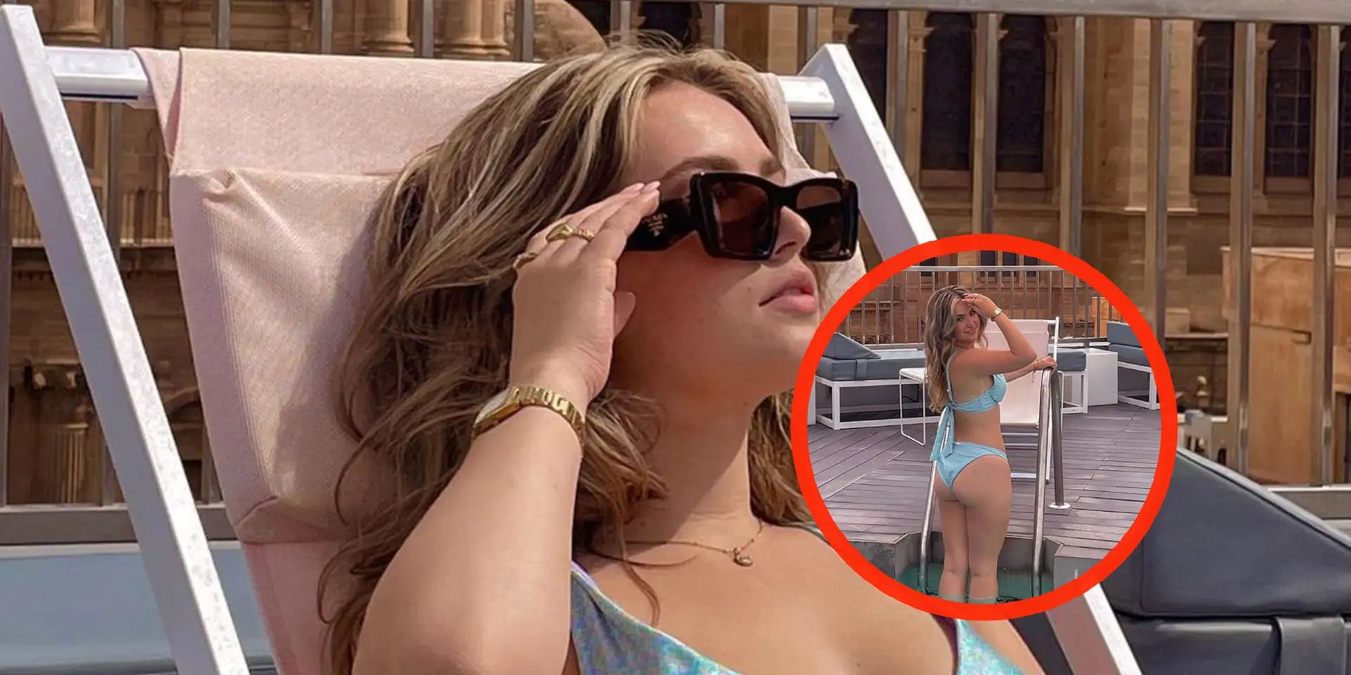 foto joy bosz laat haar voor en achterkant zien in badkleding