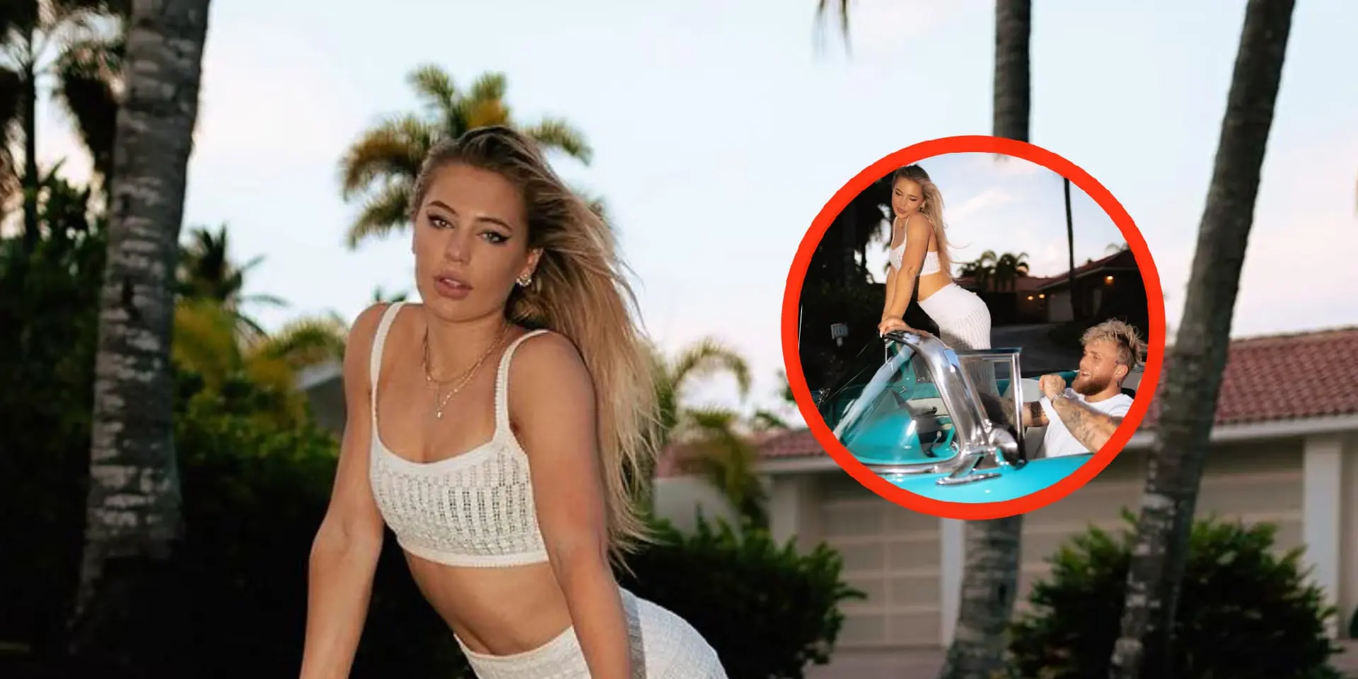 foto jutta leerdam gunt jake paul perfect uitzicht op haar magistrale achterzijde