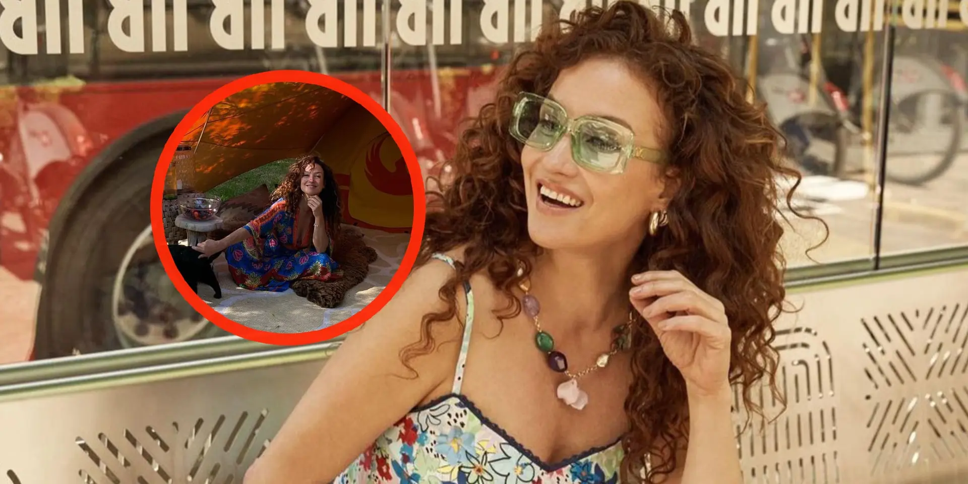foto katja schuurman toont haar flink openhangende voortent