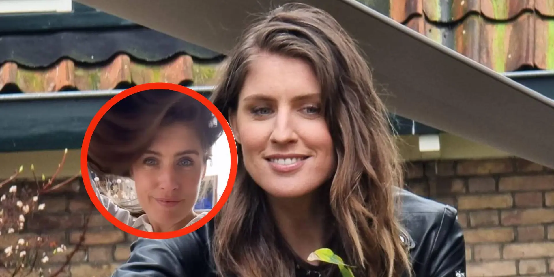 foto marieke elsinga waait bijna weg in opengeknoopte blouse