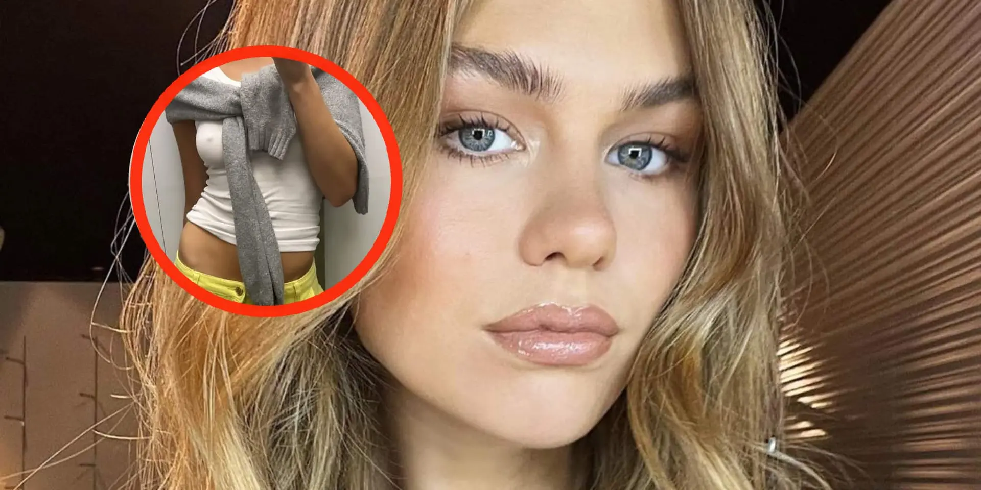 foto model lieke van der hoorn schijnt dwars door topje heen