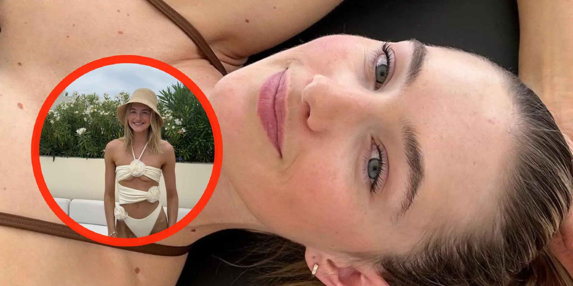 foto model sanne vloet floept bijna uit haar bovenstukje