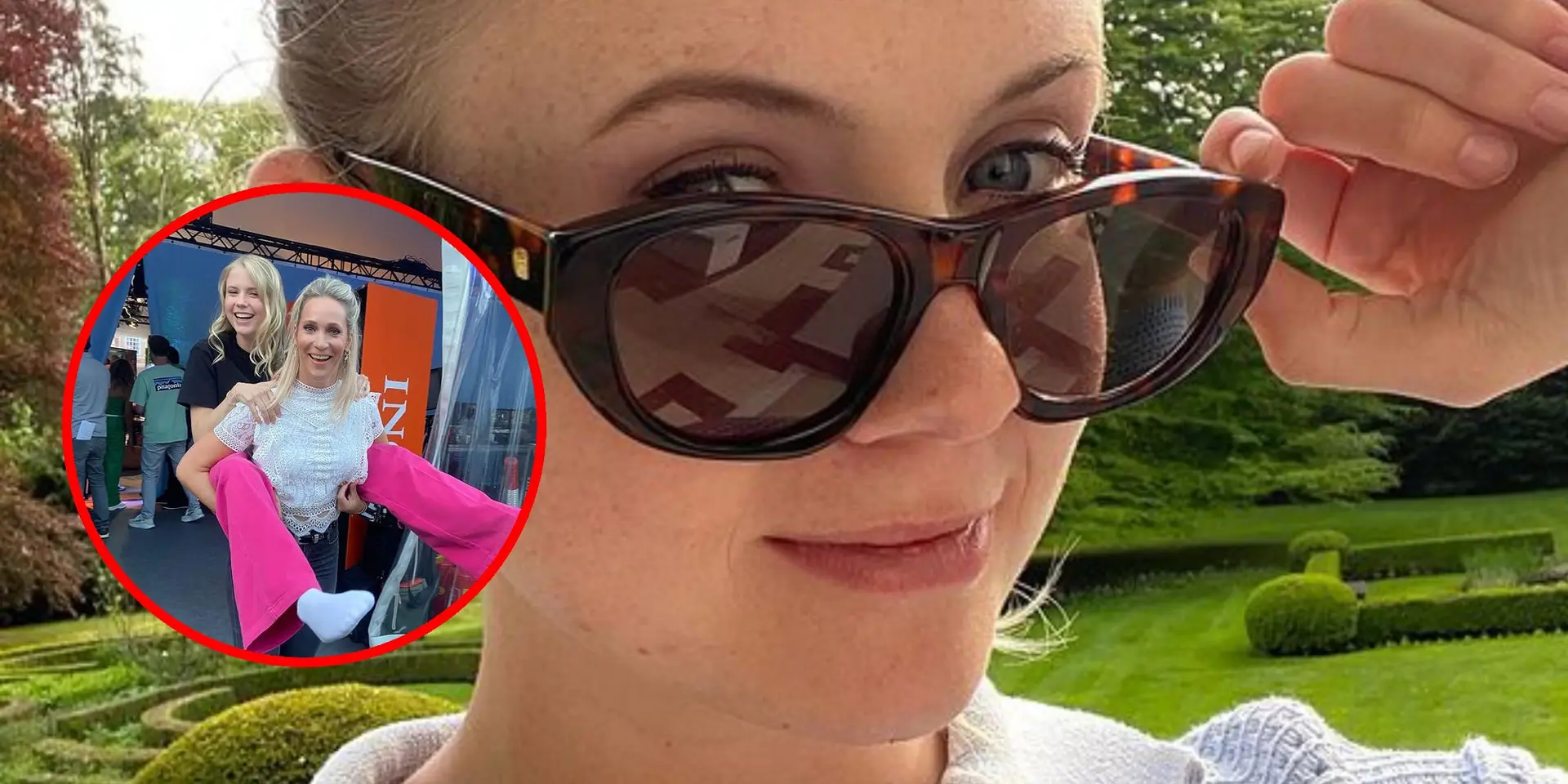 foto noa vahle duikt wijdbeens op helene hendriks tijdens de oranjezomer