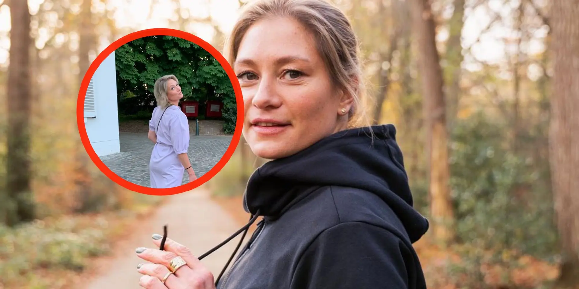 foto roxane knetemann tuit haar lippen en laat achterzijde zien