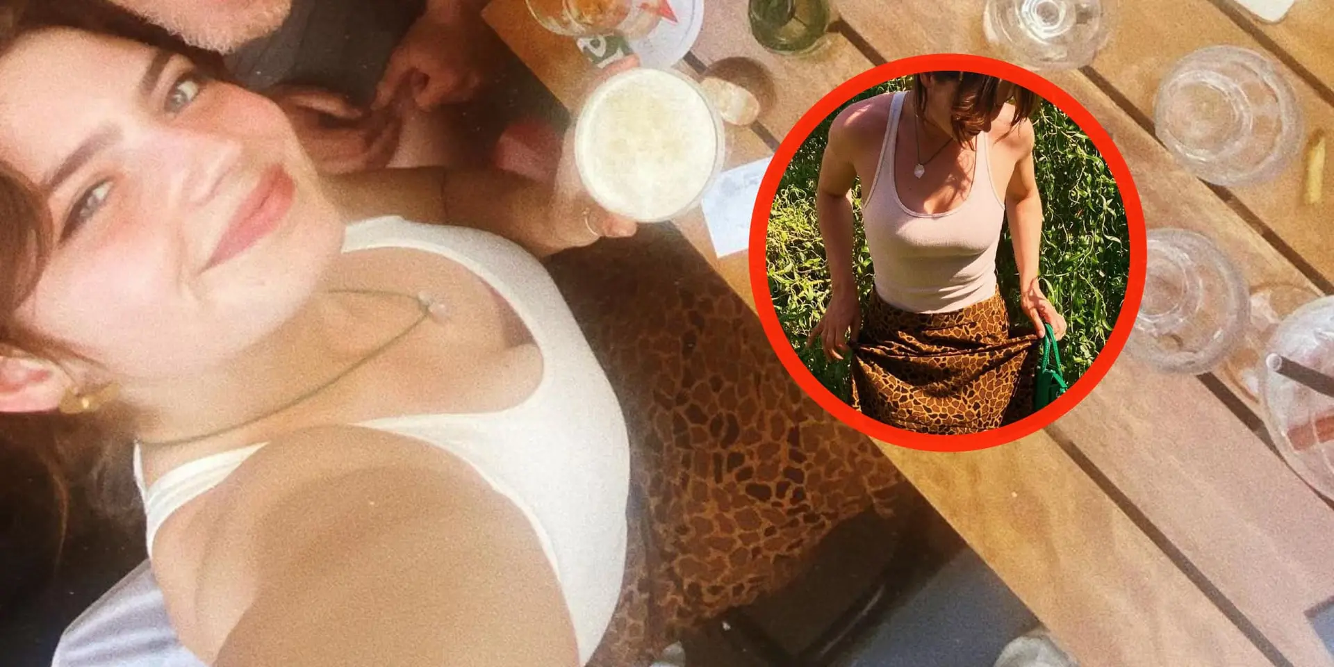 foto sophie bouquet gaat voor extreem laag topje in bloedhete zon