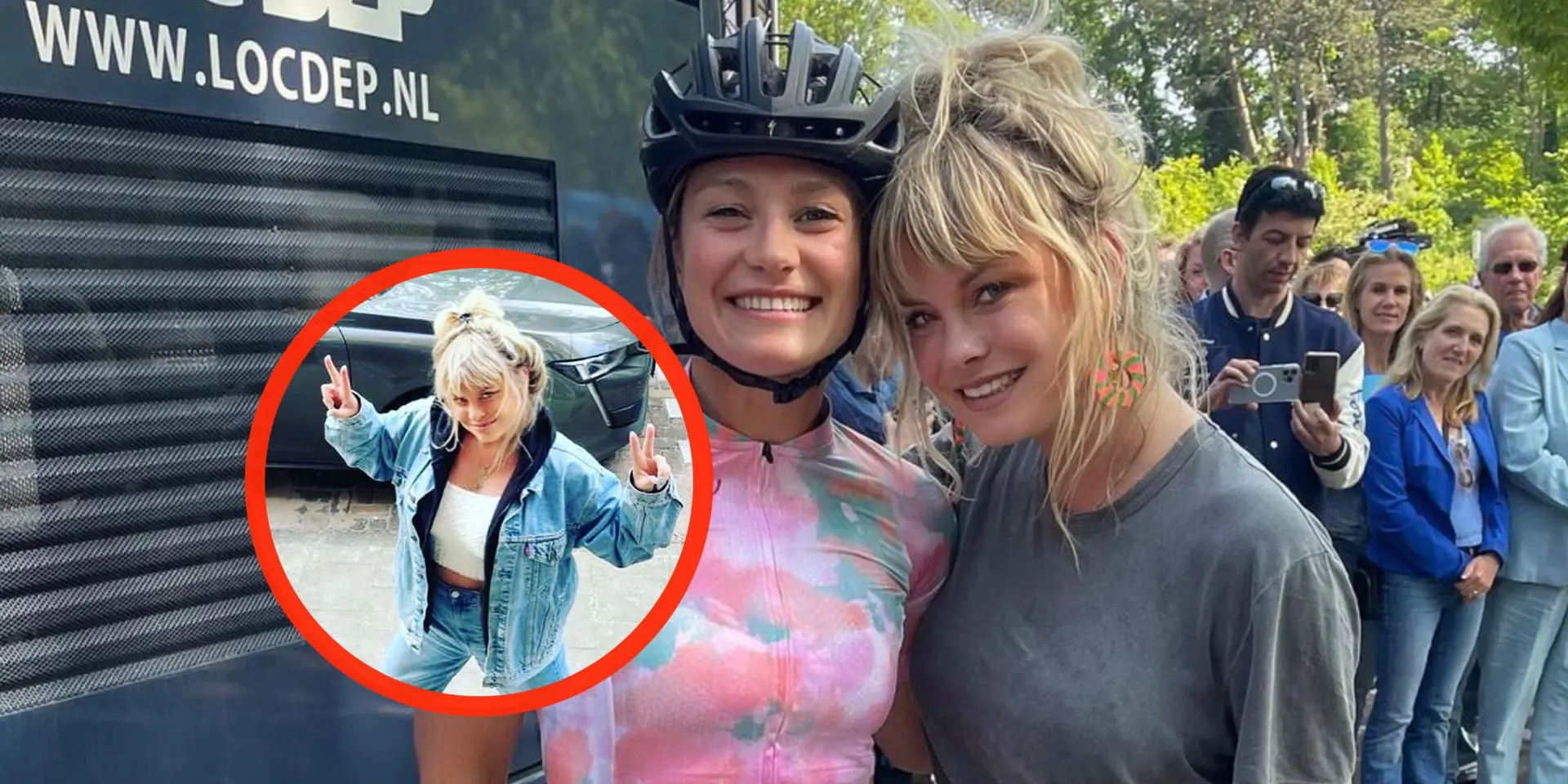 foto sylvana ijsselmuiden omhelst roxane knetemann in ontzettend strak broekje