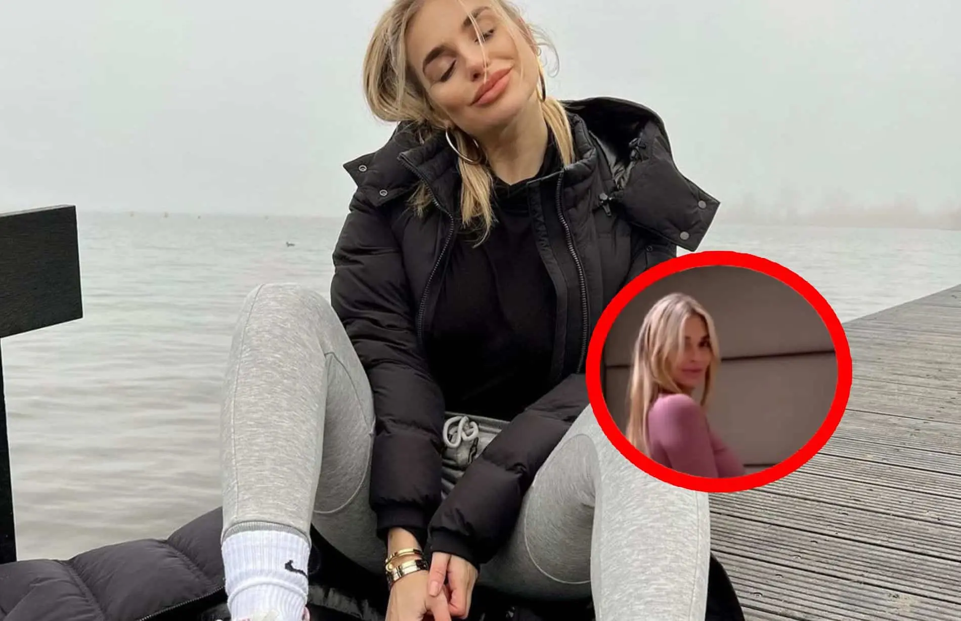 gaby blaaser draagt niks onder strak sporttopje 5