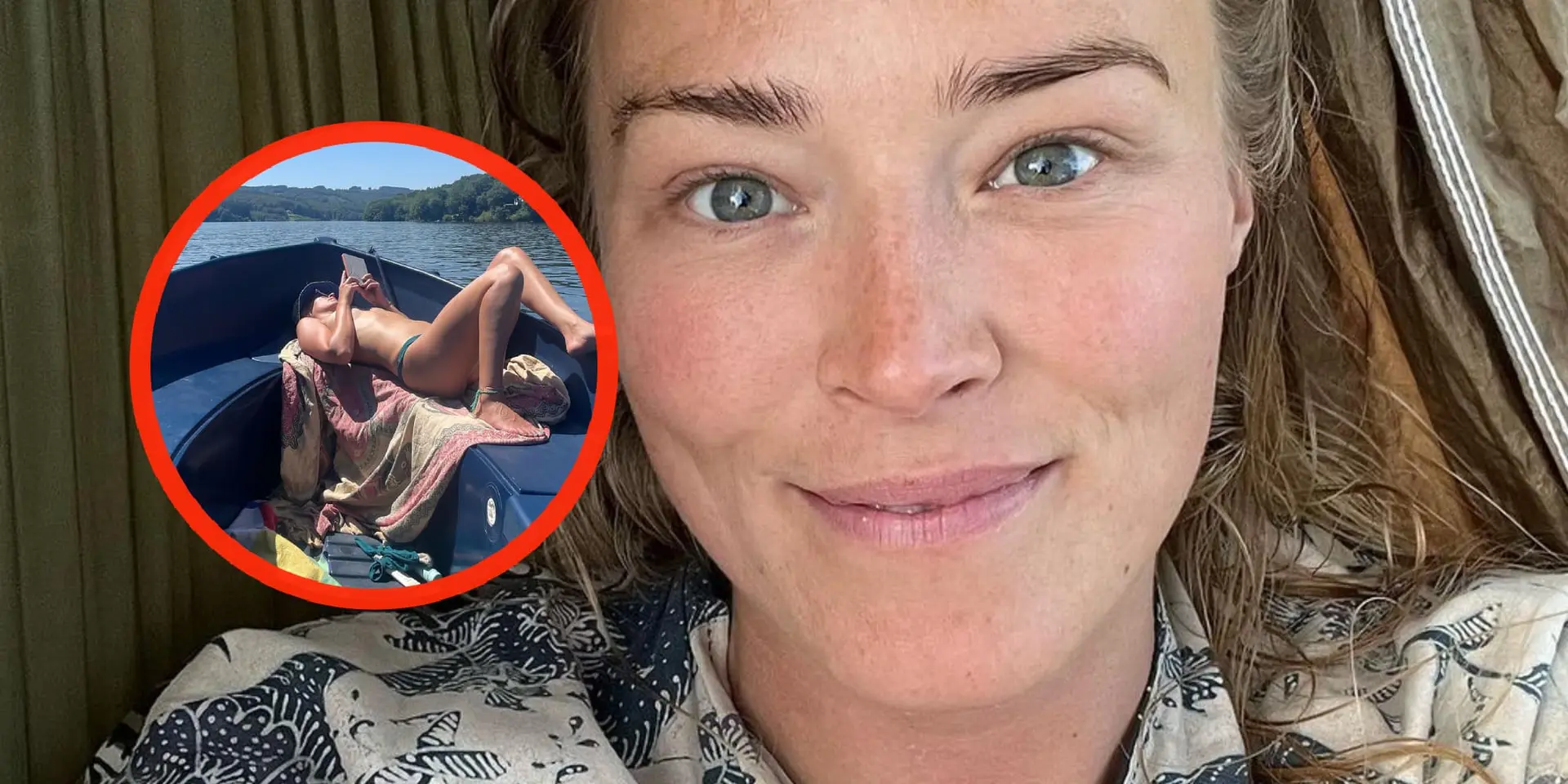 geraldine kemper heeft haar topje uitgedaan voor extreem gewaagde foto in de natuur