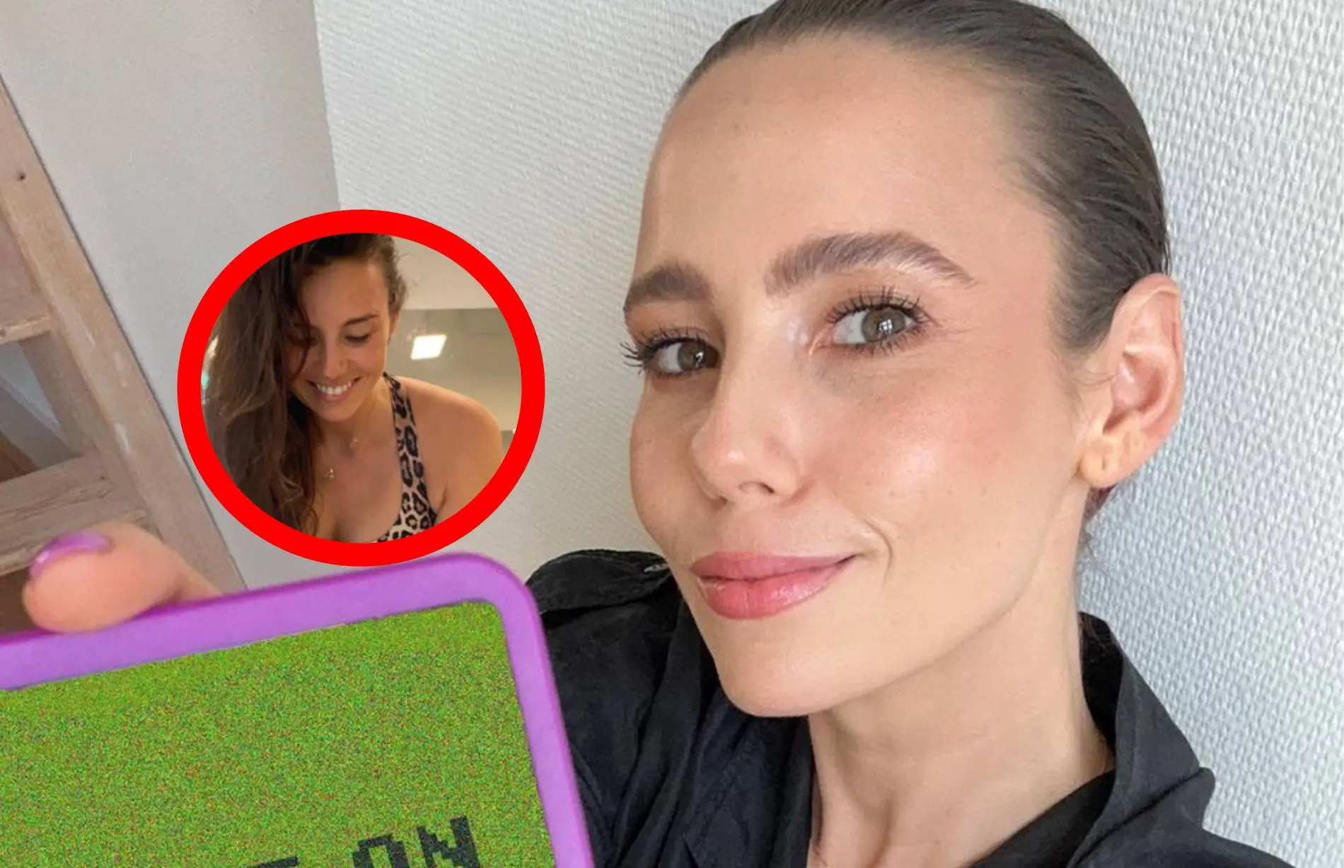 gwen van poorten in strak en spannend tijgerpakje