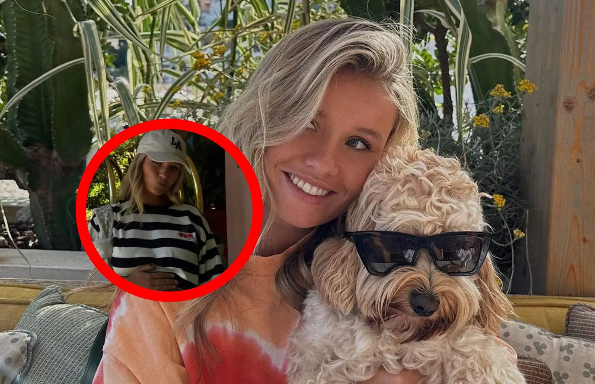 mikky kiemeney straalt op foto van babybuik