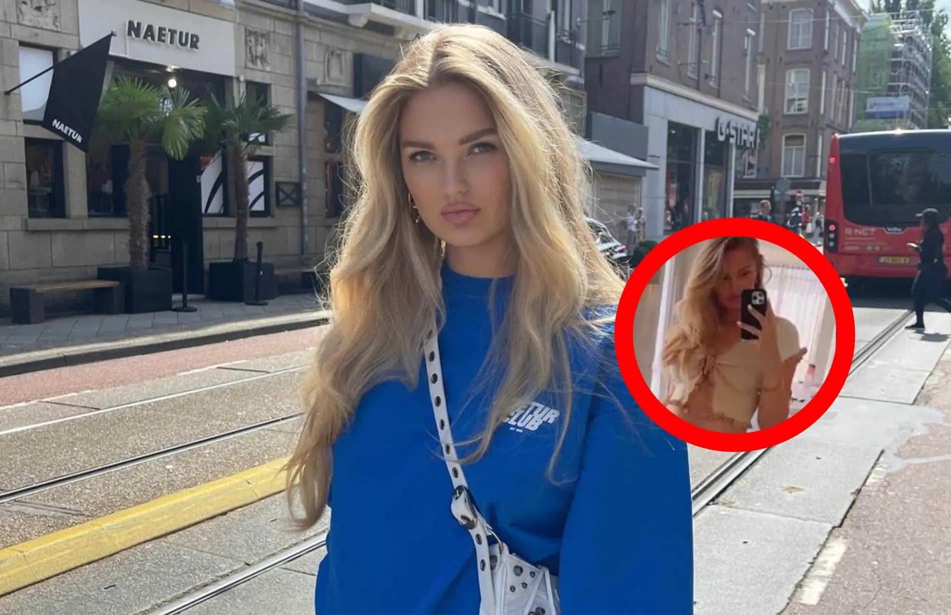 romee strijd in strak topje