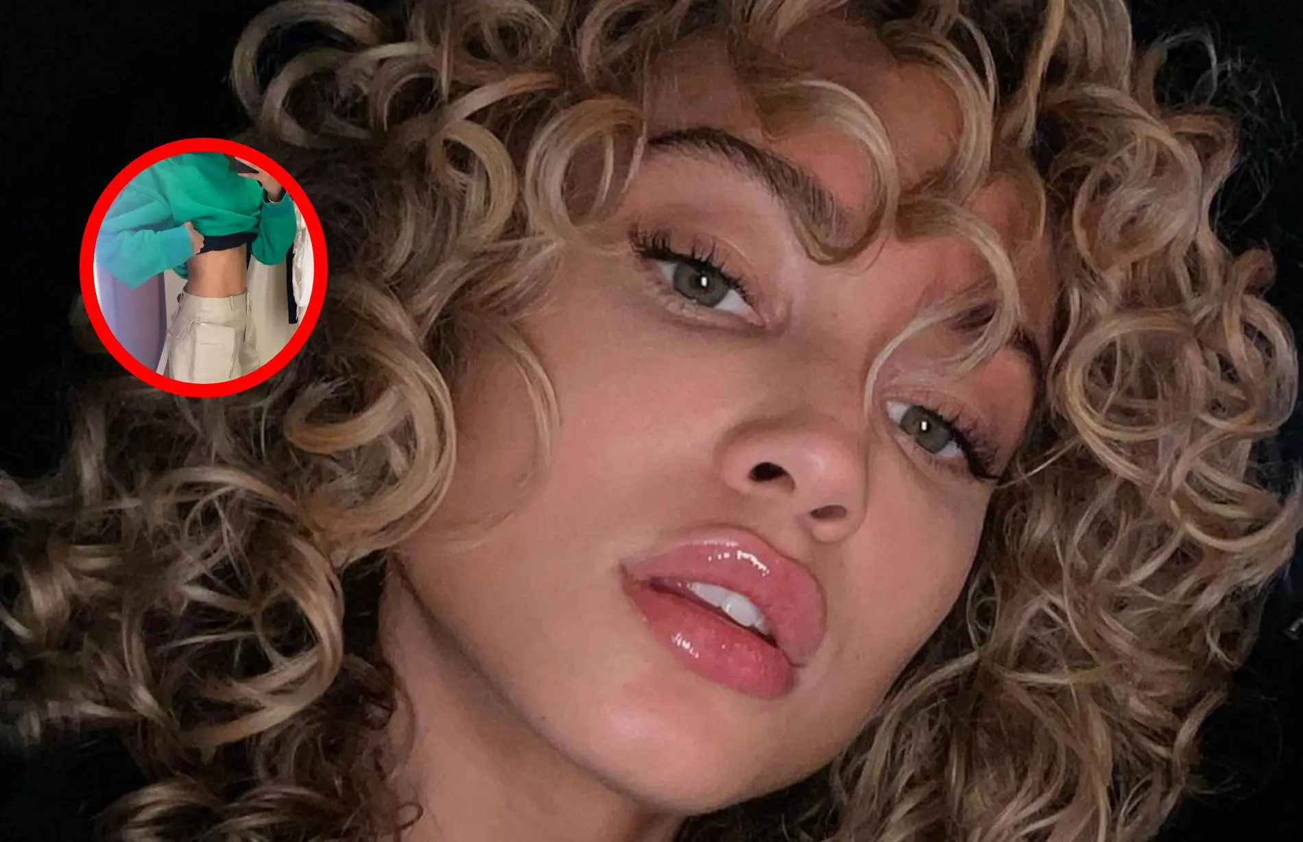 rose bertram trekt shirtje omhoog