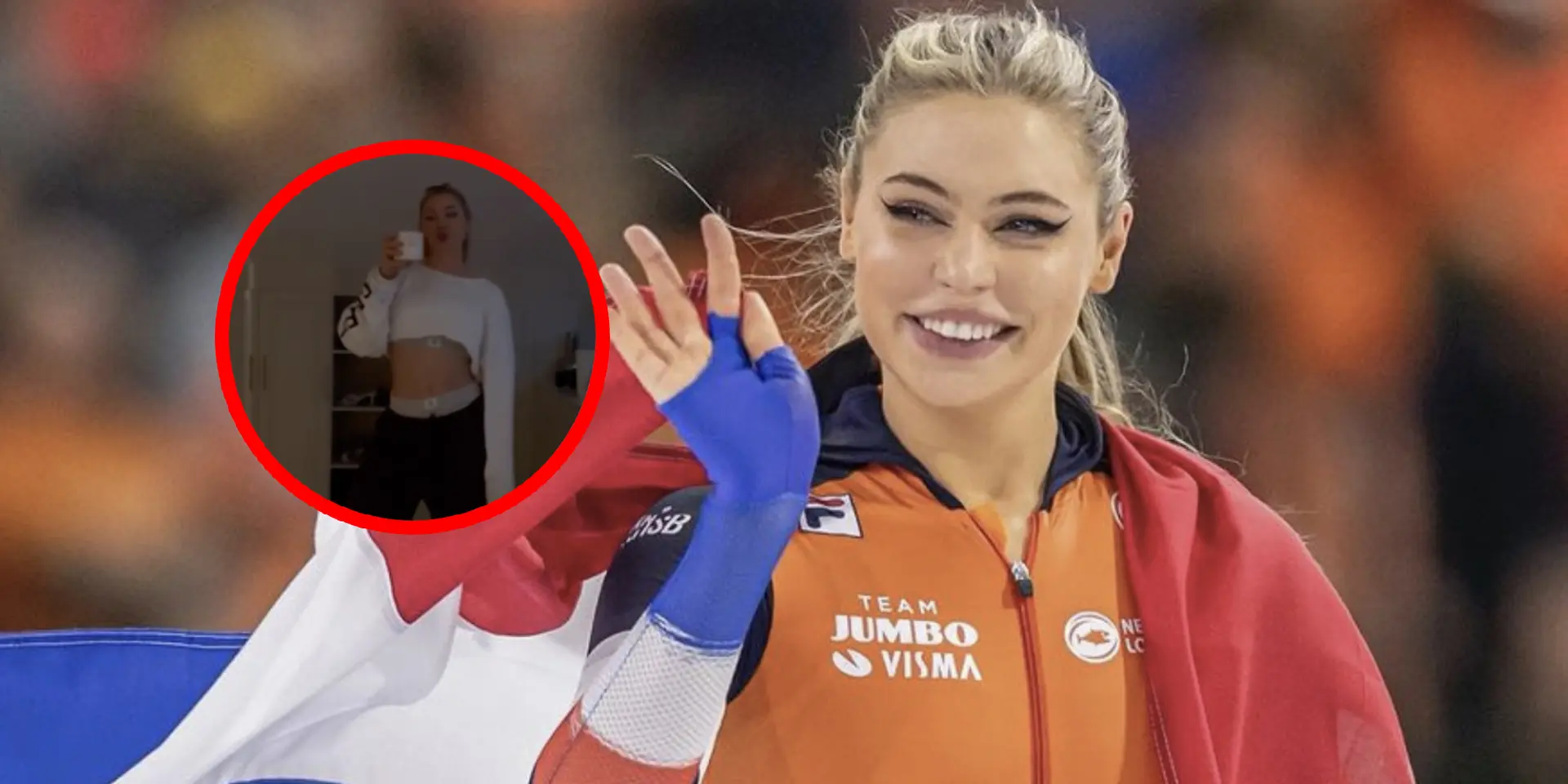 video jutta leerdam springt rond in riskant topje waar je van onderen in kunt kijken