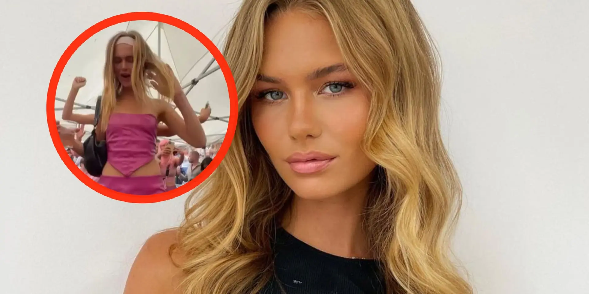 video model lieke van der hoorn danst in microscopisch klein rokje tijdens wild feestje