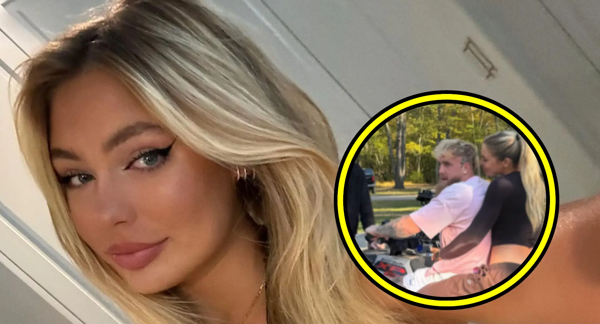 jutta leerdam toont kanjer van een achterbumper tijdens wild ritje met vriend jake paul video